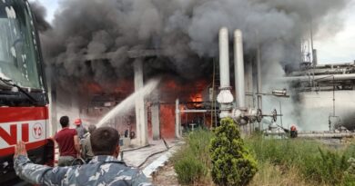 نجاح عملية إخماد النيران في أحد أبنية مصفاة حمص