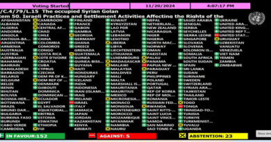 الأمم المتحدة تجدّد رفضها فرض”إسرائيل” إدارتها على الجولان السوري المحتل